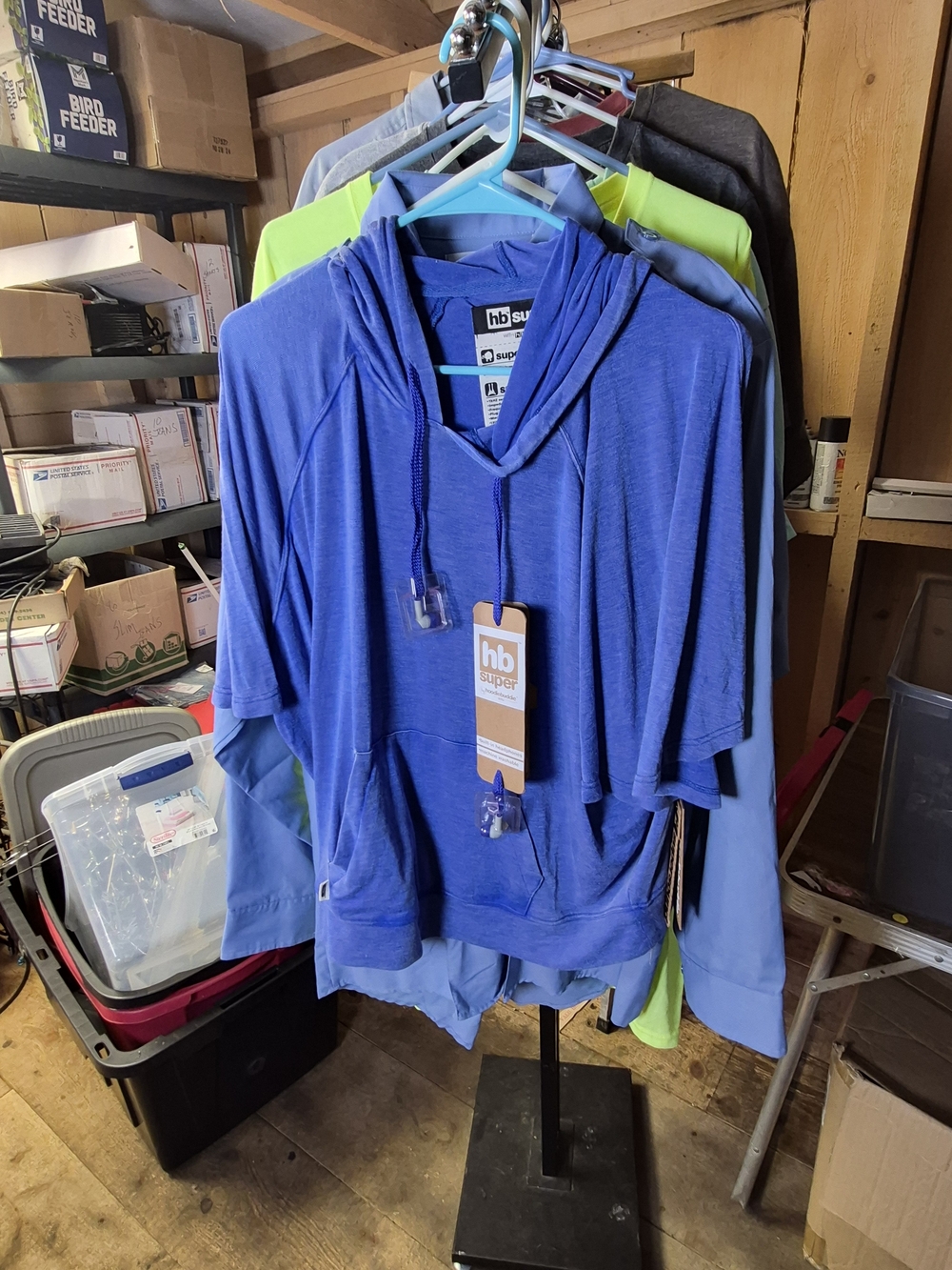 hb Super Women's Blue Lightweight Short-Sleeve Hoodie Bin 57